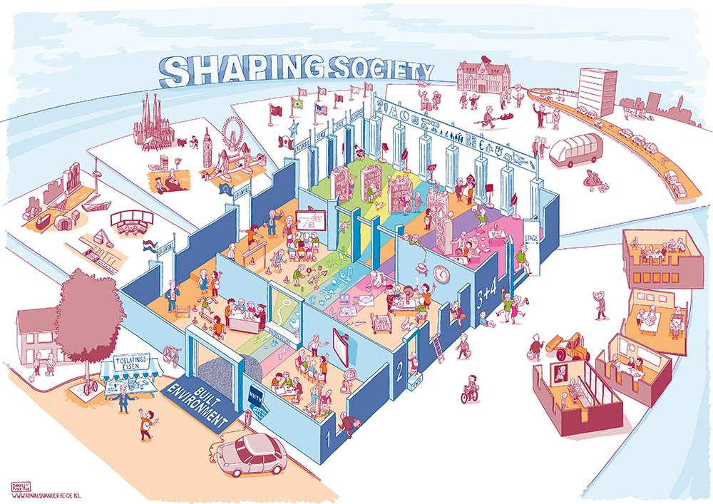 praatprent of visualisatie van opleiding stedenbouwkundige illustrator NHTV Breda hogeschool infographic stedenbouwkunde verkeerskunde planologie internationaal ruimtelijke ordening